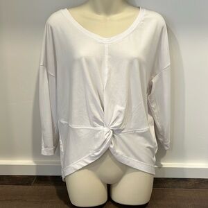 Athleta White V Neck Top